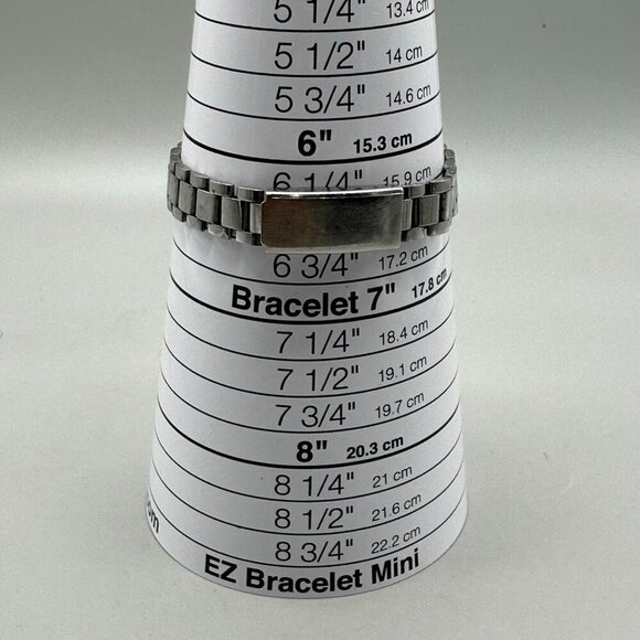 3/$30 Piratron Watch Women Silver Tone Day Date Quartz Classic Look 6.7 - Picture 12 of 15